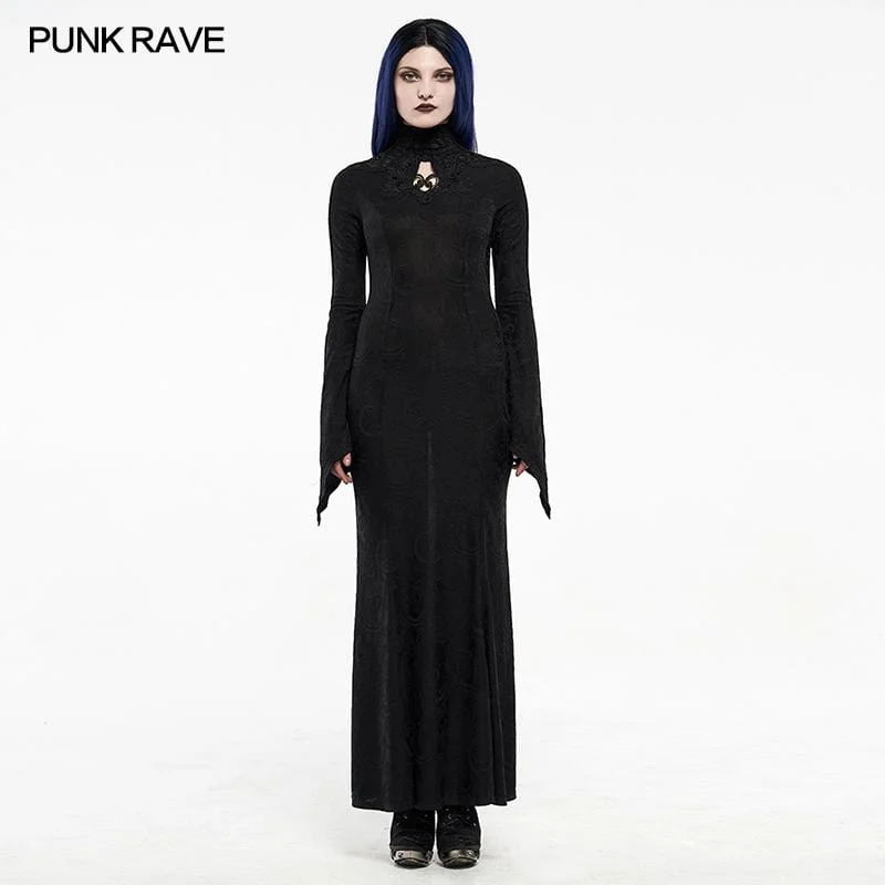 Simple Versatile Style Simple Versatile Style Women's Gothic Jacquard Back Zipper Dresses Simple Versatile Style Simple Versatile Style Women's Gothic Jacquard Back Zipper Dresses
