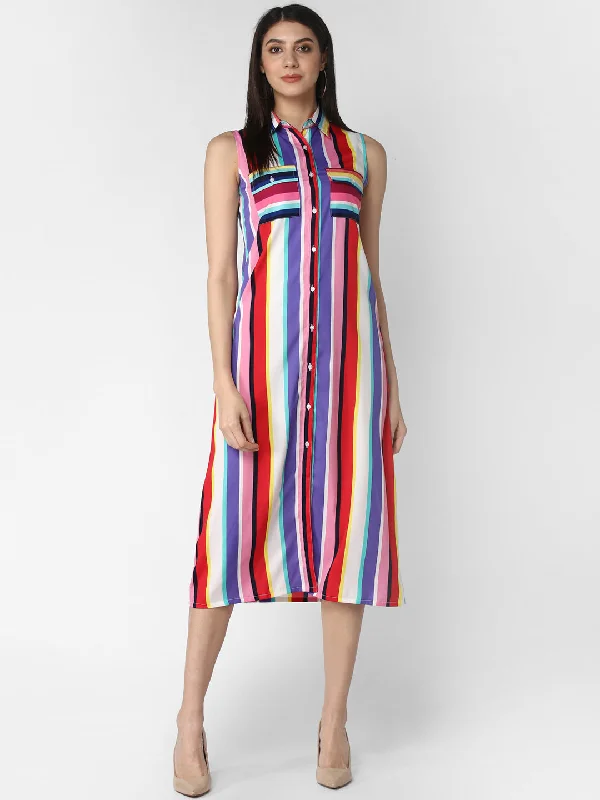 Romantic Lace Skirt Romantic Lace Skirt Women's Crepe Multi Stripe dress - StyleStone Romantic Lace Skirt Romantic Lace Skirt Women's Crepe Multi Stripe dress - StyleStone