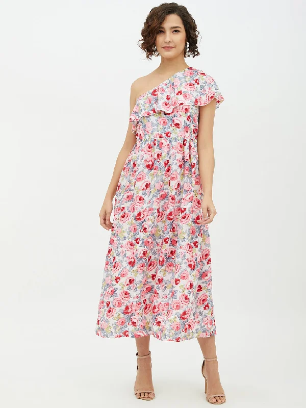 Personalized Design Jacket Personalized Design Jacket Women's Floral One shoulder Polyester Crepe Long dress - StyleStone Personalized Design Jacket Personalized Design Jacket Women's Floral One shoulder Polyester Crepe Long dress - StyleStone