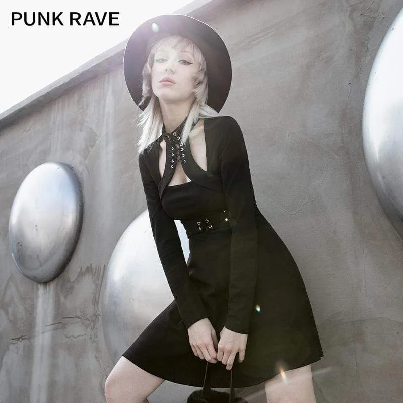 Simple Fashion Style Simple Fashion Style Women's Gothic Cutout Strappy Dresses