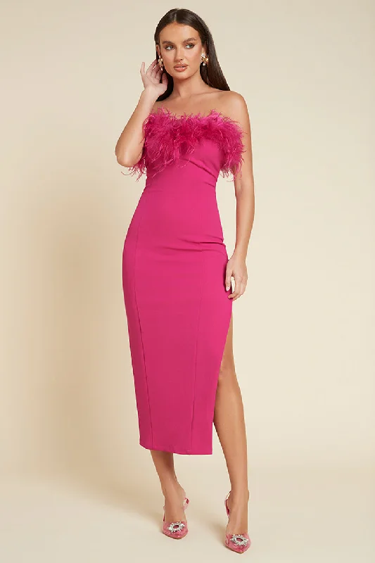 Casual Shopping Casual Shopping VALENTINA MIDI DRESS - FUCHSIA