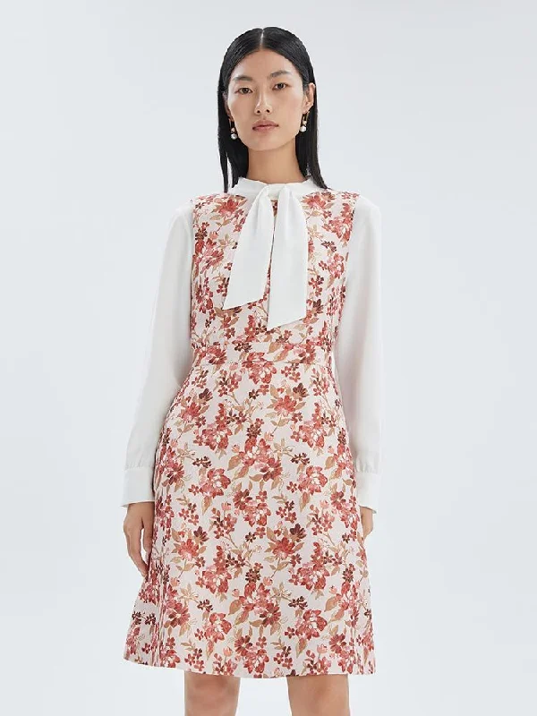 Romantic Skirt Design Romantic Skirt Design Floral Jacquard Vest Mini Dress