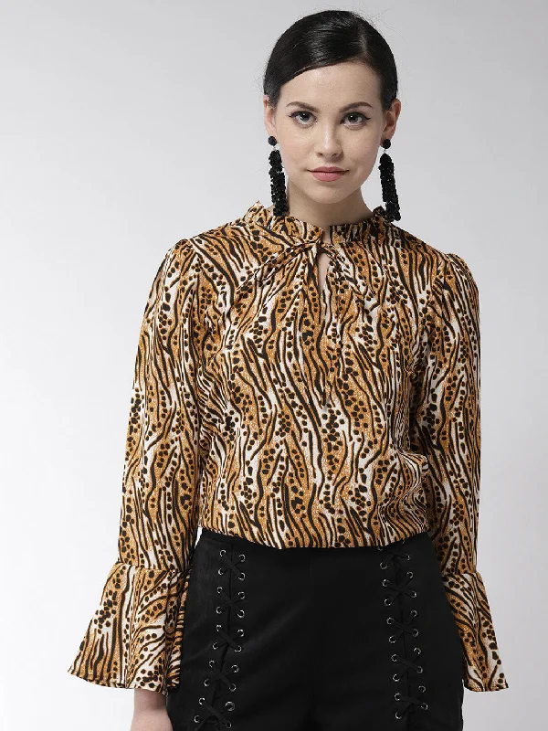 Casual Print Design Casual Print Design Women's Leopard Print Polyester Top - StyleStone Casual Print Design Casual Print Design Women's Leopard Print Polyester Top - StyleStone