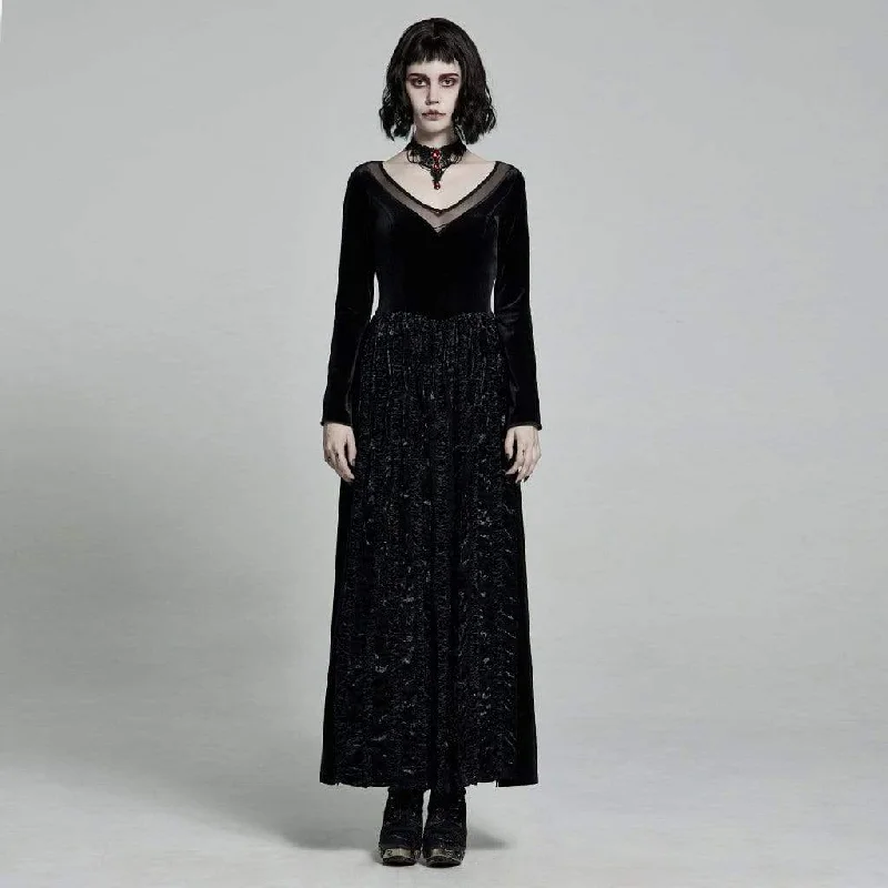 Casual Version Casual Version Women's Victorian Gothic Flare Sleeved Velet Maxi Dresses Casual Version Casual Version Women's Victorian Gothic Flare Sleeved Velet Maxi Dresses