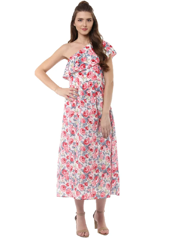 Comfortable Outfits Comfortable Outfits Women's Floral One Shoulder Maxi Dress - StyleStone Comfortable Outfits Comfortable Outfits Women's Floral One Shoulder Maxi Dress - StyleStone