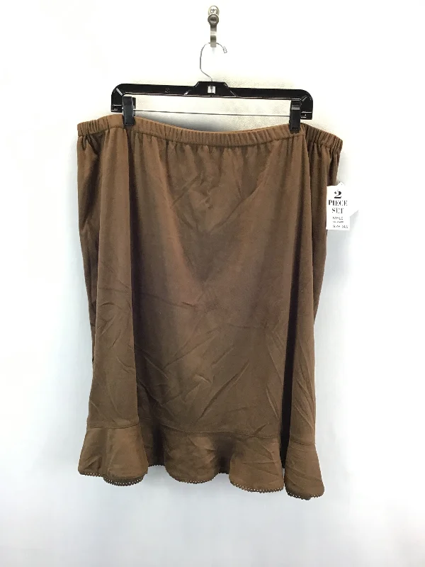 Casual Denim Style Casual Denim Style Skirt Midi By Emme In Brown, Size: 24