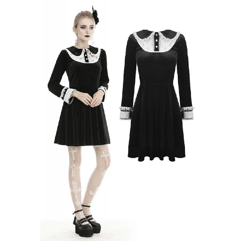 Casual Simple Style Casual Simple Style Women's Vintage Peter Pan Collar Velet Dresses Casual Simple Style Casual Simple Style Women's Vintage Peter Pan Collar Velet Dresses