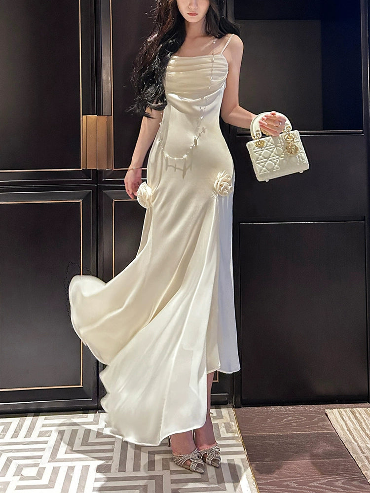 Personalized Creativity Personalized Creativity Satin pleated dress mermaid long party dress evening dress S6205 Personalized Creativity Personalized Creativity Satin pleated dress mermaid long party dress evening dress S6205