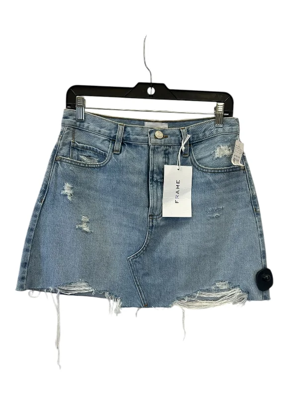 Elegant And Unique Charm Elegant And Unique Charm Skirt Designer By Frame In Blue Denim, Size: 6 Elegant And Unique Charm Elegant And Unique Charm Skirt Designer By Frame In Blue Denim, Size: 6