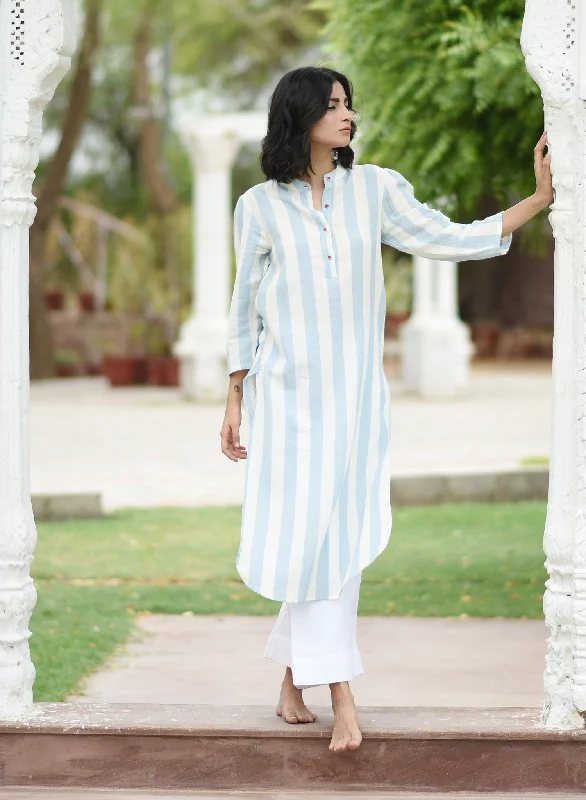 Casual Cartoon Style Casual Cartoon Style Women's Frost Long Kurta - The Burnt Soul