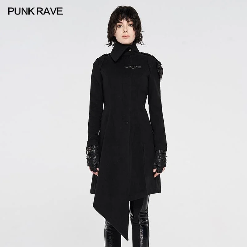 Simple Design Sense Simple Design Sense Women's Gothic Asymmetric Woolen Dresses