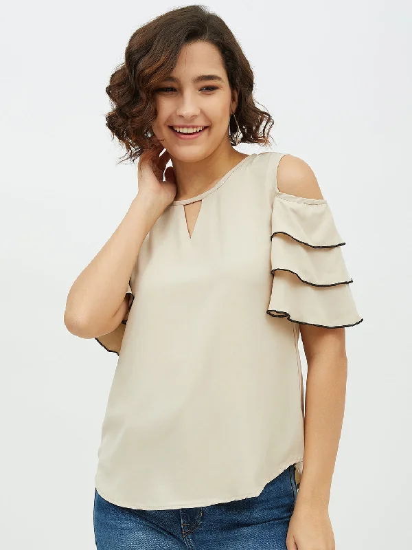 Romantic Pleated Skirt Romantic Pleated Skirt Women's Gold Polyester Moss Tier Sleeve Top - StyleStone Romantic Pleated Skirt Romantic Pleated Skirt Women's Gold Polyester Moss Tier Sleeve Top - StyleStone