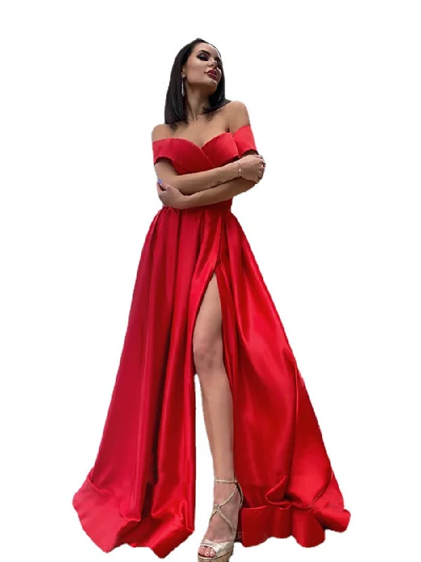 Personalized Printing Design Personalized Printing Design Red Off The Shoulder Long Evening Dresses Personalized Printing Design Personalized Printing Design Red Off The Shoulder Long Evening Dresses