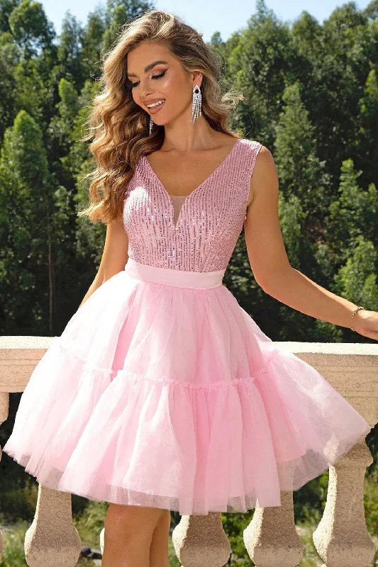 Casual Cartoon Style Casual Cartoon Style Sequin Sleeveless Mesh Dress