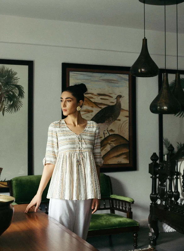 Casual Summer Style Casual Summer Style Women's Biscotti Striped Empire Top - The Burnt Soul Casual Summer Style Casual Summer Style Women's Biscotti Striped Empire Top - The Burnt Soul
