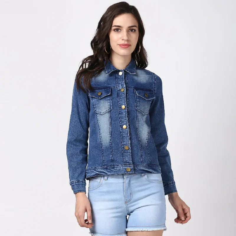 Elegant And Luxurious Feeling Elegant And Luxurious Feeling Women's Hand Painted Denim Jacket -Pop - StyleStone Elegant And Luxurious Feeling Elegant And Luxurious Feeling Women's Hand Painted Denim Jacket -Pop - StyleStone