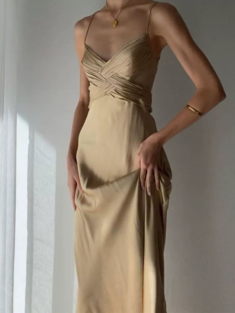 Elegant And Sweet Style Elegant And Sweet Style sexy V-neck long dress cross satin dress evening party dress S5984 Elegant And Sweet Style Elegant And Sweet Style sexy V-neck long dress cross satin dress evening party dress S5984