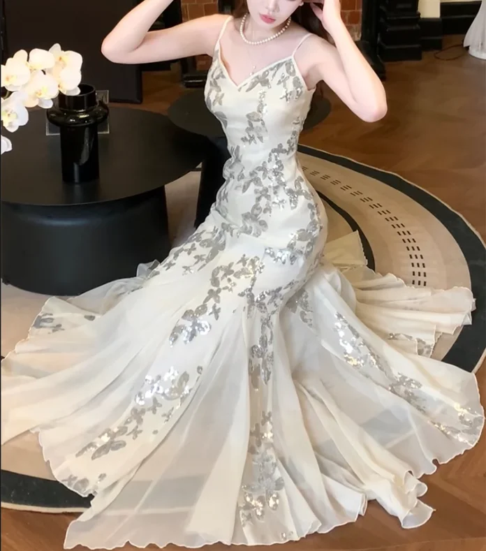 Simple And Color Simple And Color Sequined Embroidered Butterfly Mermaid Party Dress S6149 Simple And Color Simple And Color Sequined Embroidered Butterfly Mermaid Party Dress S6149