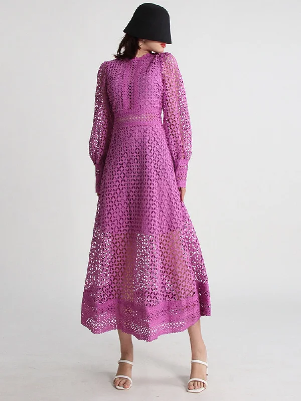 Romantic High Waist Skirt Romantic High Waist Skirt Embroidery Cut Out Midi Dress