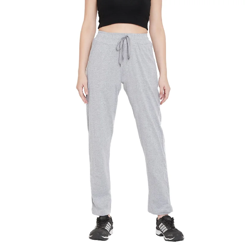 Casual Shopping Casual Shopping Women's Light Grey Cotton Track Pants-StyleStone