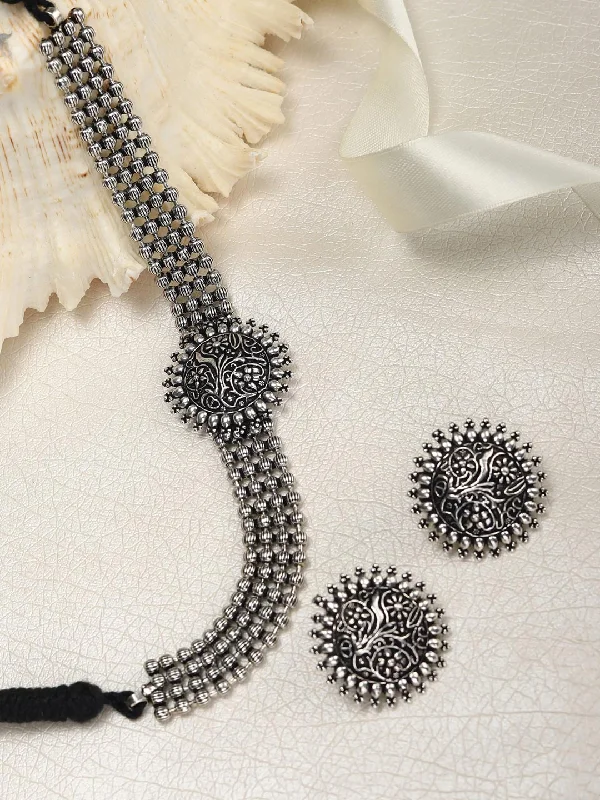 Romantic High Waist Skirt Romantic High Waist Skirt Women's Tribal Sun - German Silver Plated Oxidised Choker Set - Priyaasi Romantic High Waist Skirt Romantic High Waist Skirt Women's Tribal Sun - German Silver Plated Oxidised Choker Set - Priyaasi
