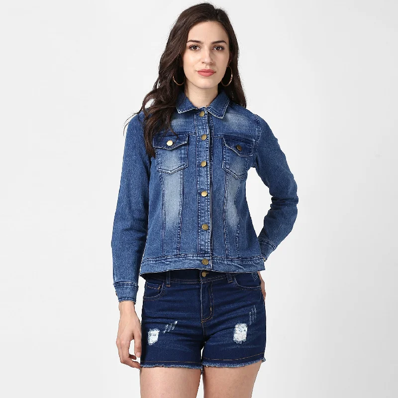Elegant Interpretation Design Elegant Interpretation Design Women's Hand Painted Denim Jacket -Pow - StyleStone Elegant Interpretation Design Elegant Interpretation Design Women's Hand Painted Denim Jacket -Pow - StyleStone