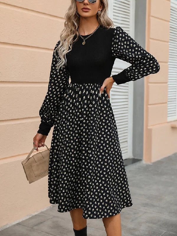 Casual Cartoon Style Casual Cartoon Style Printed Round Neck Long Sleeve Dress