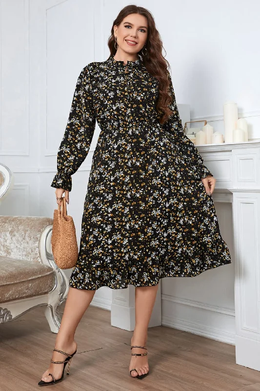 Romantic Skirt Design Romantic Skirt Design Plus Size Floral Flounce Sleeve Midi Dress Romantic Skirt Design Romantic Skirt Design Plus Size Floral Flounce Sleeve Midi Dress