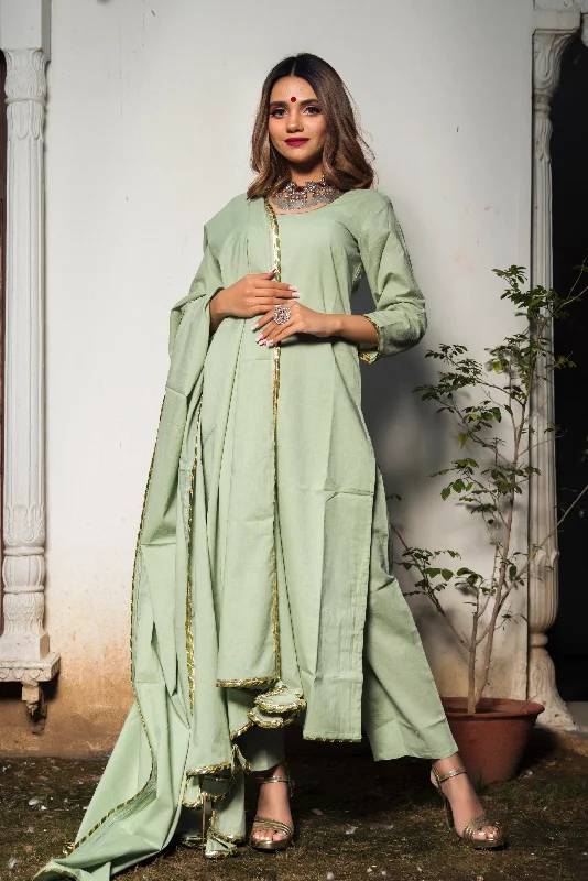 Simple Fashion Style Simple Fashion Style Women's olive green cotton straight kurta set - Pomcha Jaipur Simple Fashion Style Simple Fashion Style Women's olive green cotton straight kurta set - Pomcha Jaipur