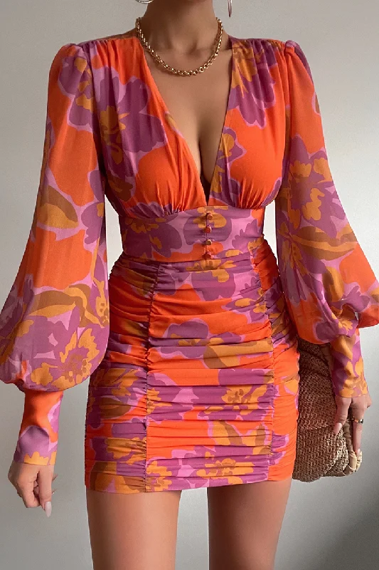 Soft Vintage Streetwear Soft Vintage Streetwear Elle Mini Dress - Orchid Orange