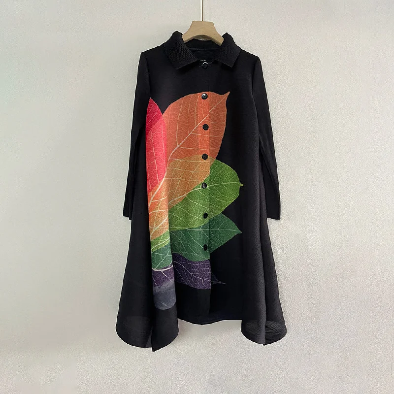 Unique Personality Unique Personality Miyake Pleated Color Block Long Sleeve Shirt Dress Unique Personality Unique Personality Miyake Pleated Color Block Long Sleeve Shirt Dress