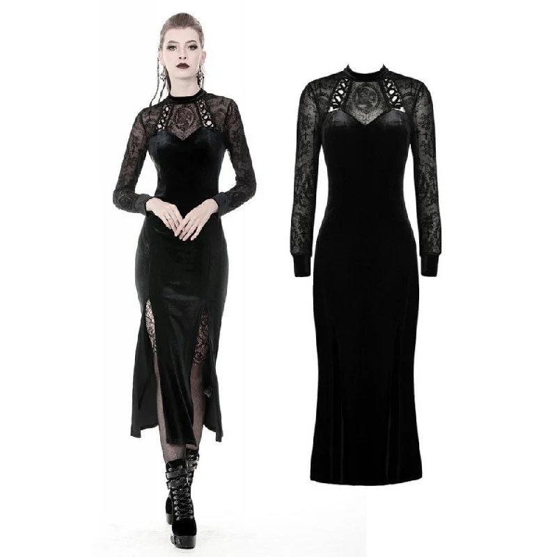 Personalized Three-Dimensional Design Personalized Three-Dimensional Design Women's Gothic Slim Velvet Long Party Dresses