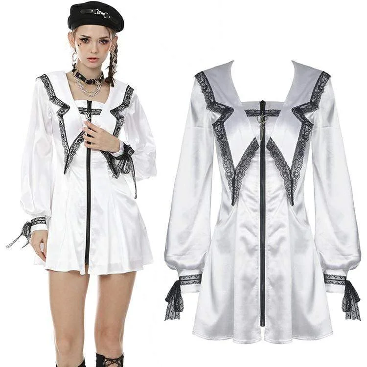 Romantic Snowflake Design Romantic Snowflake Design Women's JK Lapel Shirt Dresses