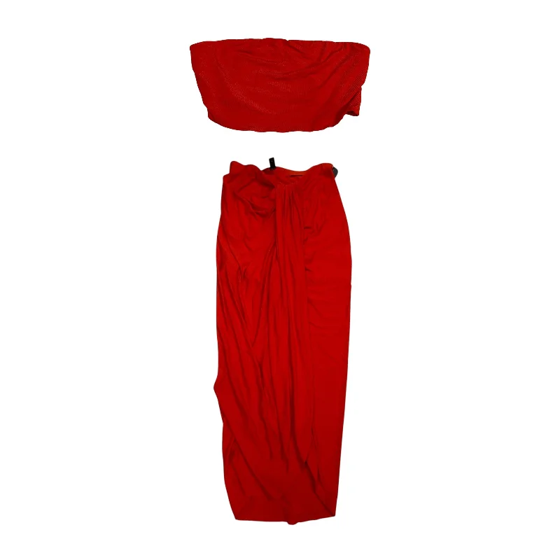 Romantic Pastoral Style Romantic Pastoral Style Skirt Set 2pc By Shein In Red, Size: L Romantic Pastoral Style Romantic Pastoral Style Skirt Set 2pc By Shein In Red, Size: L
