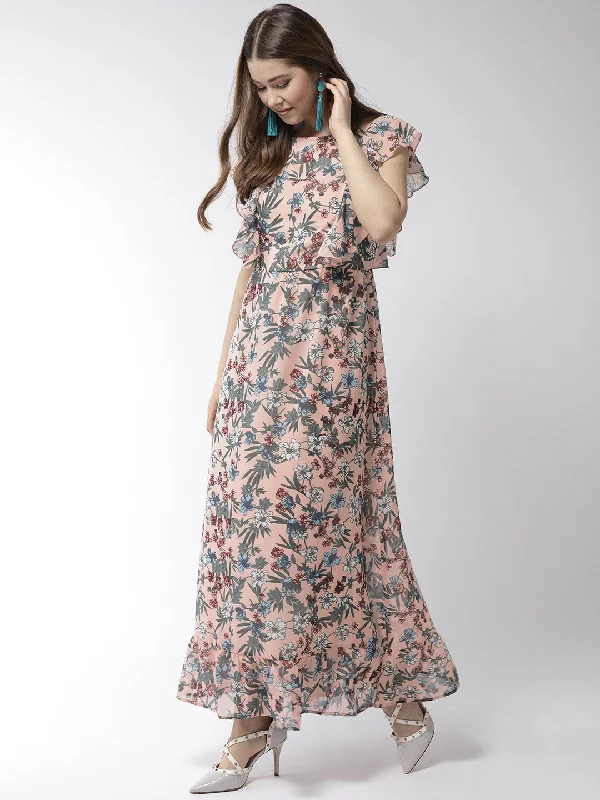 Unique Personality Unique Personality Women's Floral Print Polyester Long Maxi Dress with Lining - StyleStone Unique Personality Unique Personality Women's Floral Print Polyester Long Maxi Dress with Lining - StyleStone