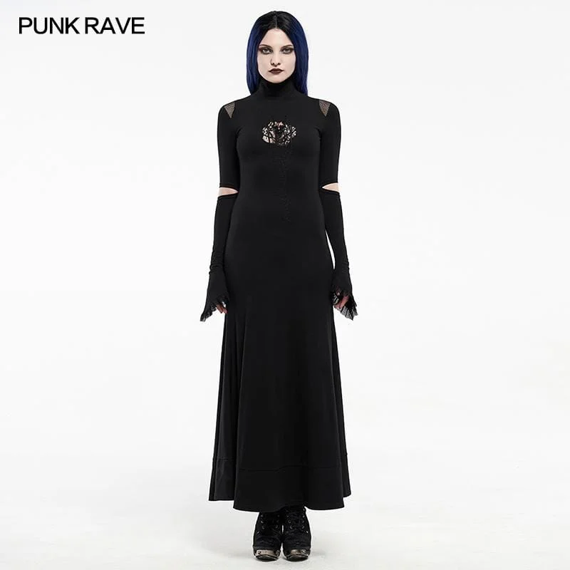 Simple Cotton Style Simple Cotton Style Women's Gothic Cutout Spider Embroidered Maxi Dresses Simple Cotton Style Simple Cotton Style Women's Gothic Cutout Spider Embroidered Maxi Dresses