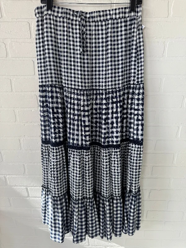 Romantic Chiffon Style Romantic Chiffon Style Skirt Maxi By Solitaire In Blue & White, Size: L Romantic Chiffon Style Romantic Chiffon Style Skirt Maxi By Solitaire In Blue & White, Size: L