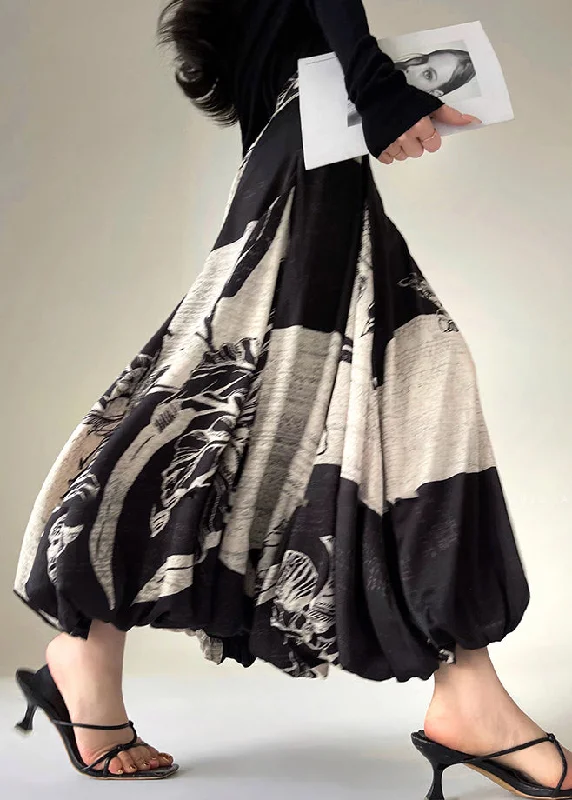 Elegant Long Skirt Style Elegant Long Skirt Style Italian Black Print High Waist Maxi Skirt Spring Elegant Long Skirt Style Elegant Long Skirt Style Italian Black Print High Waist Maxi Skirt Spring