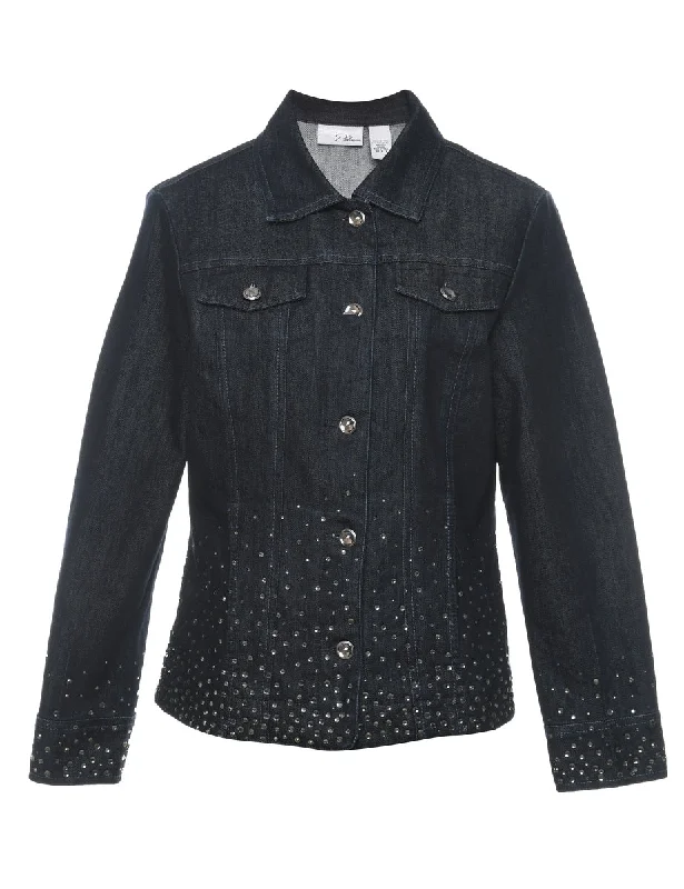 Romantic Lace Skirt Romantic Lace Skirt Black Embellished Denim Jacket - M