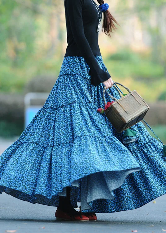 Casual Shopping Casual Shopping Bohemian Blue Wrinkled Print Patchwork Corduroy Skirts Spring Casual Shopping Casual Shopping Bohemian Blue Wrinkled Print Patchwork Corduroy Skirts Spring