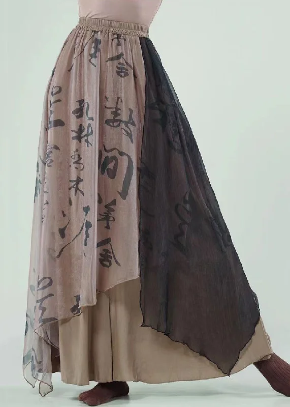 Personalized Independent Style Personalized Independent Style Coffee Print High Waist Cotton Maxi Skirts Asymmetrical Personalized Independent Style Personalized Independent Style Coffee Print High Waist Cotton Maxi Skirts Asymmetrical