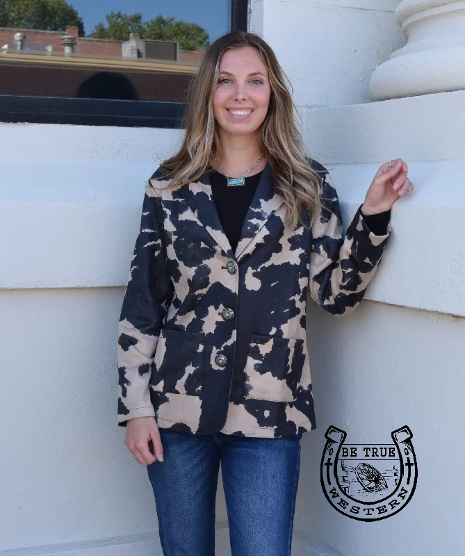 Simple Fresh Feeling Simple Fresh Feeling The Elise Cowprint Blazer Jacket