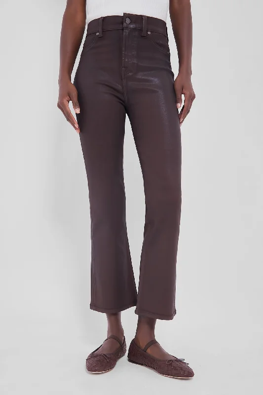 Casual Version Casual Version Brunette Coated High Waisted Slim Kick