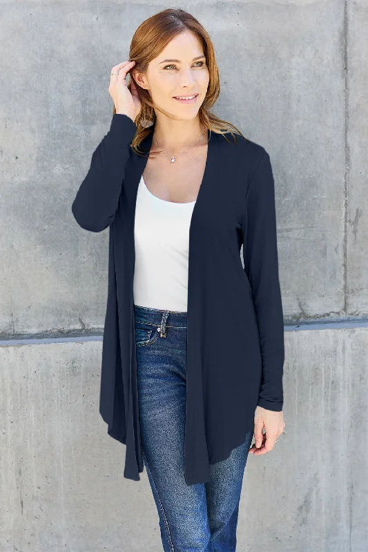 Casual Version Casual Version Basic Bae Full Size Open Front Long Sleeve Cardigan