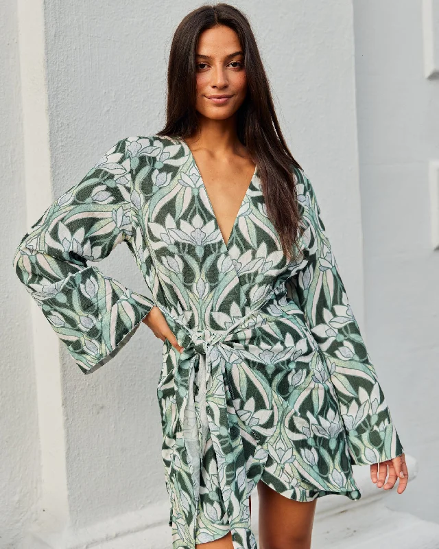 Romantic High Waist Skirt Romantic High Waist Skirt The Queen Street - Wrap Mini Linen Dress
