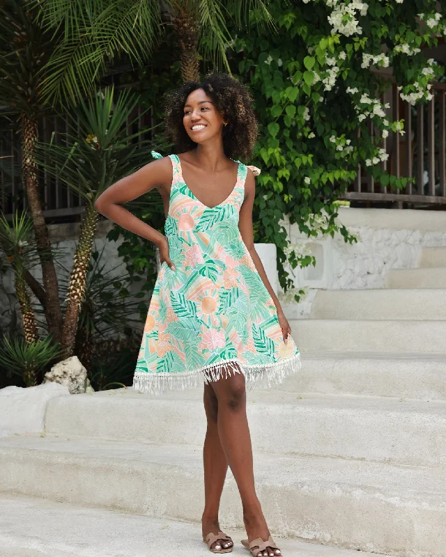 Simple Fashion Style Simple Fashion Style The Hawaii - Tie-Strap Mini Cotton Dress