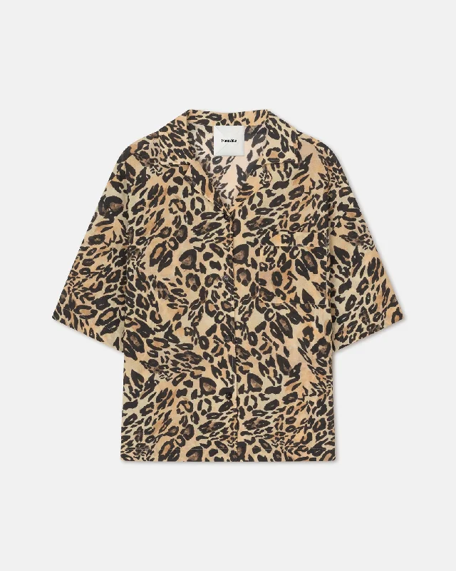 Minimalism Minimalism Katnis - Printed Cotton-Voile Shirt - Leopard