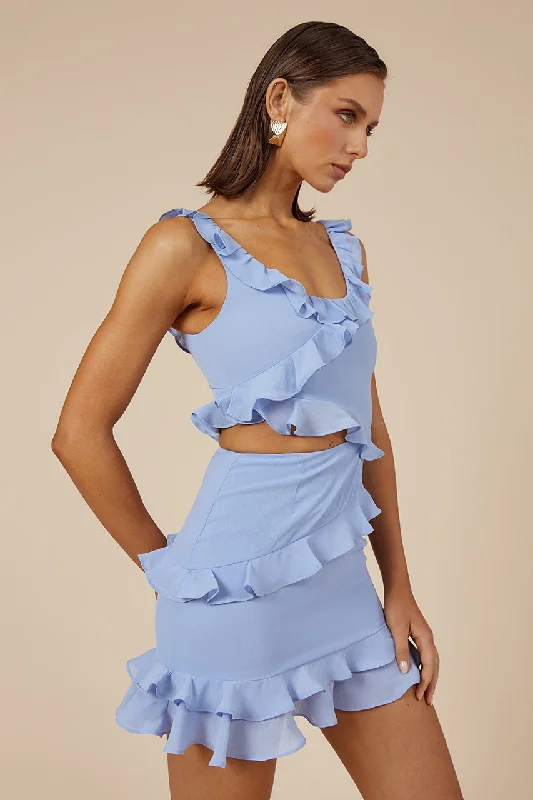 Elegant And Unique Charm Elegant And Unique Charm LEYLA MINI DRESS - BLUE
