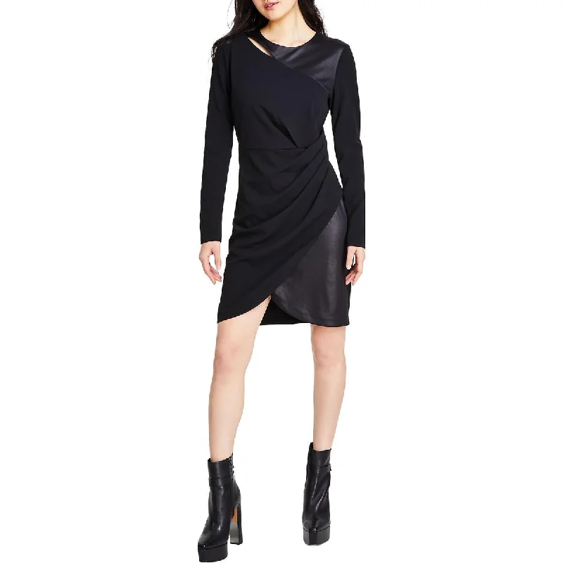 Casual Denim Style Casual Denim Style DKNY Womens Mixed Media Above Knee Bodycon Dress Casual Denim Style Casual Denim Style DKNY Womens Mixed Media Above Knee Bodycon Dress