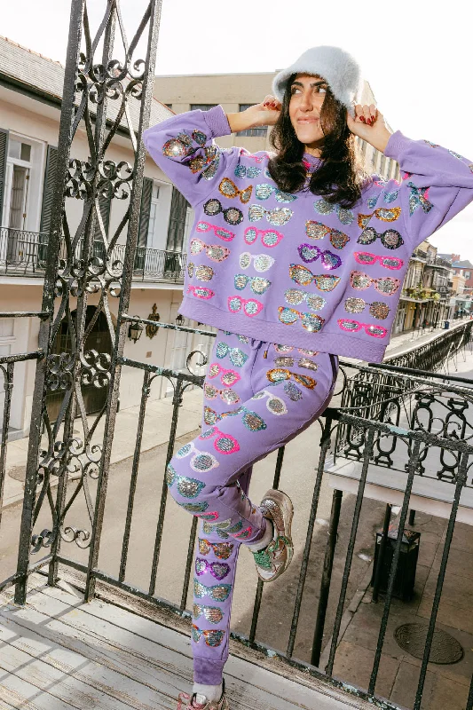 Romantic Skirt Design Romantic Skirt Design Purple Mardi Gras Sunglass Jogger